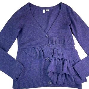 Moth Anthropologie Deep Purple Cardigan Sweater
